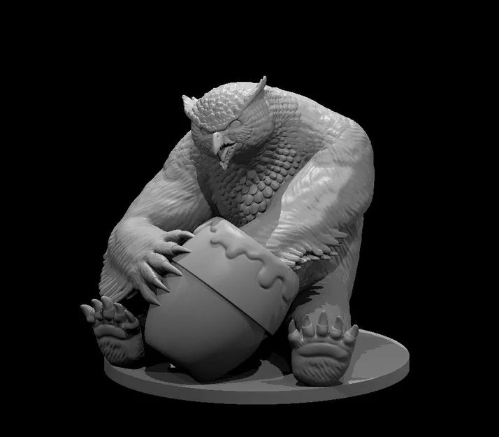 Mô hình Owlbear đang thưởng thức mật ong - Image 2