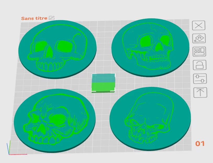Bộ đế lót ly Skull Collection (Coasters) cá tính in 3D - Image 4