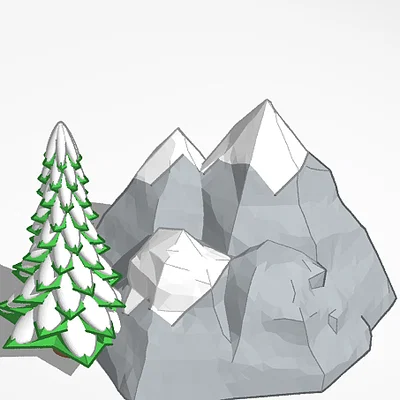 Mô hình tiểu cảnh núi non Mountain Landscape in 3D đẹp mắt