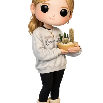 Mô hình Cactus Funko Girl: Đồ trang trí bàn làm việc cực dễ thương