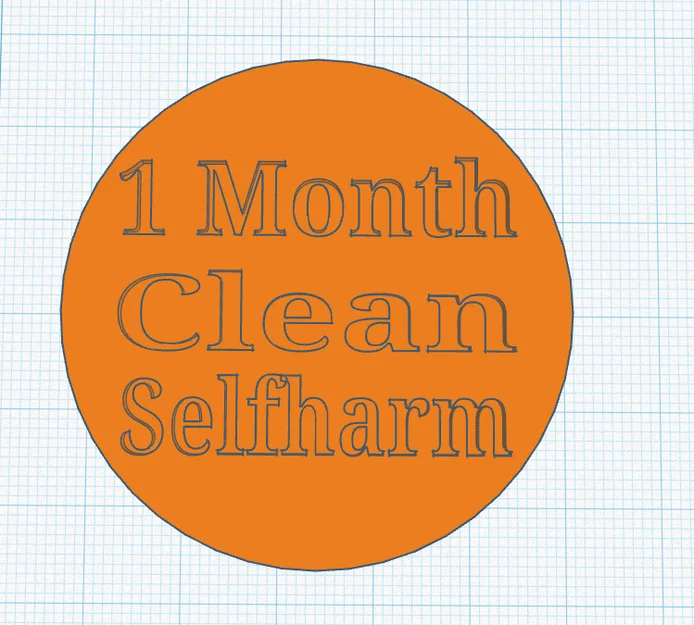 Huy hiệu 1 tháng vượt khó (Token 1 Month Clean Selfharm) in 3D - Image 1