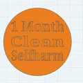 Huy hiệu 1 tháng vượt khó (Token 1 Month Clean Selfharm) in 3D - Thumbnail 1