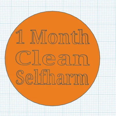 Huy hiệu 1 tháng vượt khó (Token 1 Month Clean Selfharm) in 3D