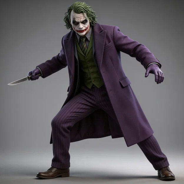 Mô hình Joker (The Joker 1) tỉ lệ 1:24 sắc nét cho in 3D Resin - Image 1