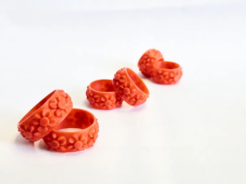 Nhẫn Hoa Văn Tinh Tế (Floral Ring) - Mẫu In 3D Trang Sức Dễ Thương - Image 1