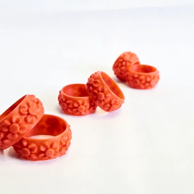 Nhẫn Hoa Văn Tinh Tế (Floral Ring) - Mẫu In 3D Trang Sức Dễ Thương