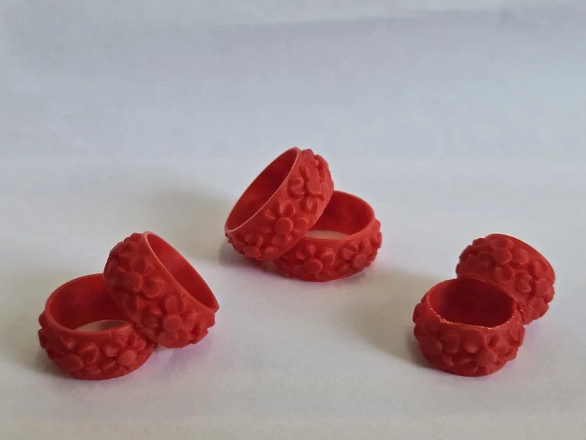 Nhẫn Hoa Văn Tinh Tế (Floral Ring) - Mẫu In 3D Trang Sức Dễ Thương - Image 3