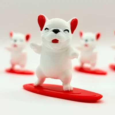 Móc khóa Pibbles Chill Dancing Surfer Dog - Mô hình chú chó lướt ván siêu dễ thương
