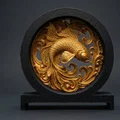 Mô hình trang trí để bàn Koi Fish Diorama nghệ thuật - Thumbnail 1