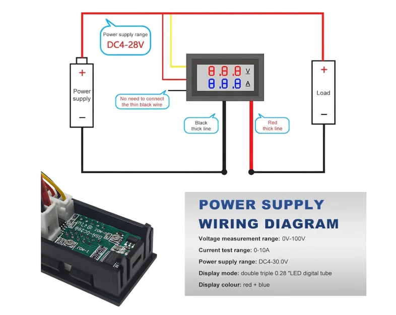Hộp đựng Volt Amp Meter với cổng DC 5.5x2.1 và 5.5x2.5 - Image 3