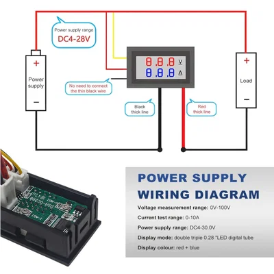 Hộp đựng Volt Amp Meter với cổng DC 5.5x2.1 và 5.5x2.5