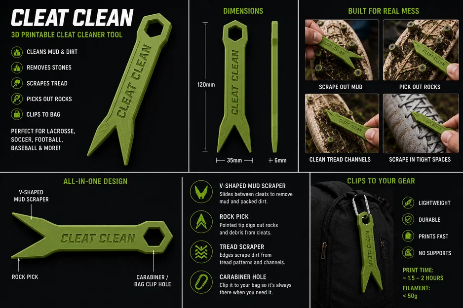 CLEAT CLEAN - Dụng cụ vệ sinh giày đinh thể thao nhỏ gọn - Image 1