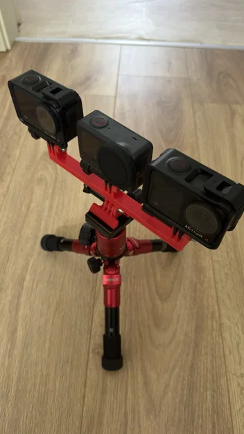 Ngàm gắn 3 Actioncam (Tripple Actioncam Mount) in 3D cực tiện lợi - Image 2