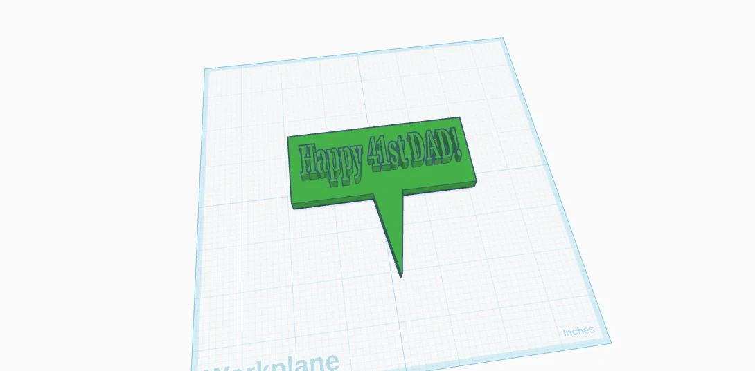 Mẫu in 3D topper trang trí bánh sinh nhật cho bố - Happy 41st DAD - Image 1