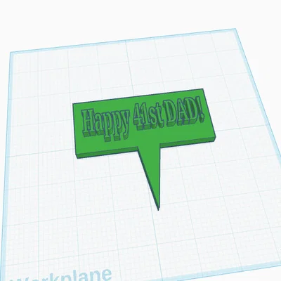 Mẫu in 3D topper trang trí bánh sinh nhật cho bố - Happy 41st DAD