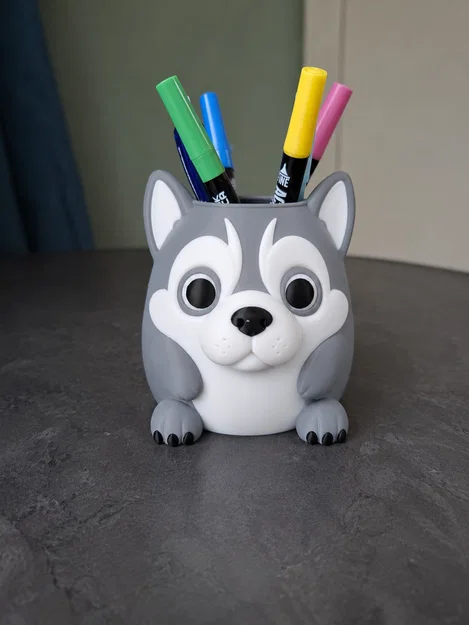 Ống cắm bút hình cún Husky siêu dễ thương - Image 1