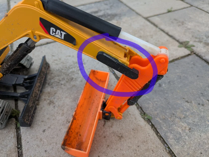 Bát kẹp sửa chữa cánh tay cần cho xe xúc Bruder CAT Midi - Image 1