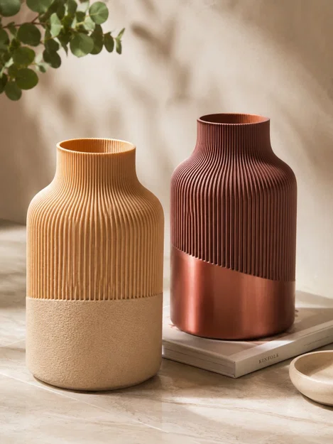 Bộ Sưu Tập Bình Hoa Modern Ribbed – Bao Gồm 3 Phiên Bản - Image 1