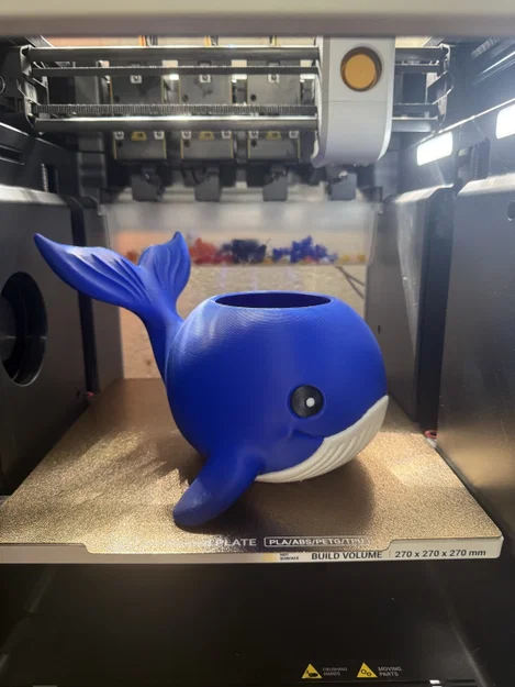 Mẫu in 3D cá voi chibi đa năng: Ống cắm bút và chậu cây xinh xắn - Image 2