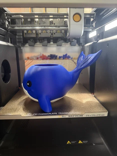 Mẫu in 3D cá voi chibi đa năng: Ống cắm bút và chậu cây xinh xắn - Image 5