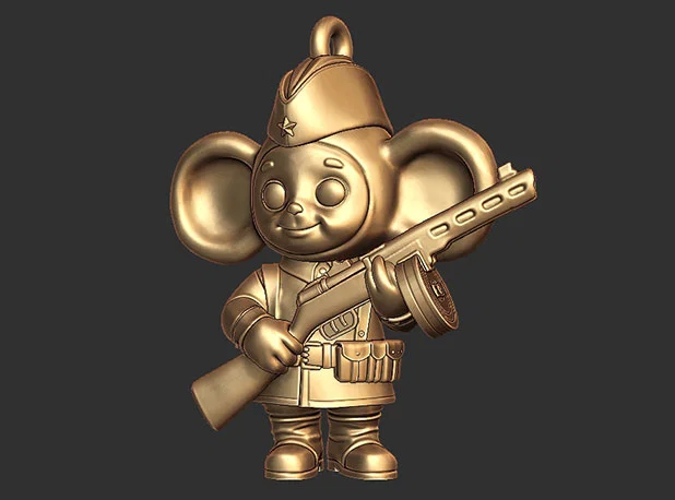 Mô hình in 3D Cheburashka SA phong cách quân đội độc đáo - Image 1