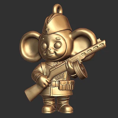 Mô hình in 3D Cheburashka SA phong cách quân đội độc đáo