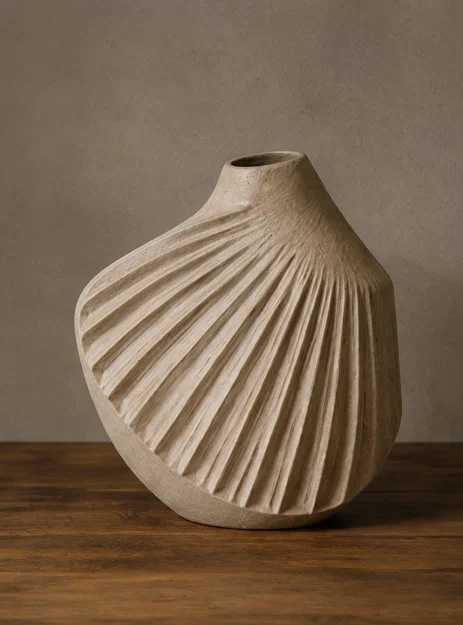 Mẫu lọ hoa vỏ sò (Shell Vase) in 3D phong cách tối giản - Image 2