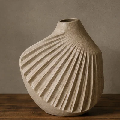 Mẫu lọ hoa vỏ sò (Shell Vase) in 3D phong cách tối giản