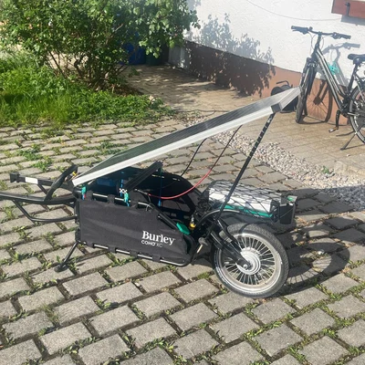 Nâng cấp xe kéo Burley COHO XC lên chạy điện (Kèm mount gắn pin mặt trời 100W)