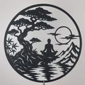 Tranh treo tường 2D phong cảnh núi non thiền định Zen - Thumbnail 3