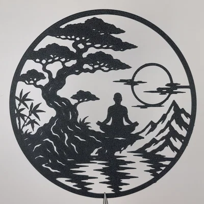 Tranh treo tường 2D phong cảnh núi non thiền định Zen