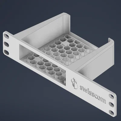 Khung Rack 10 inch cho thiết bị Swisscom Box - File in 3D chuyên dụng