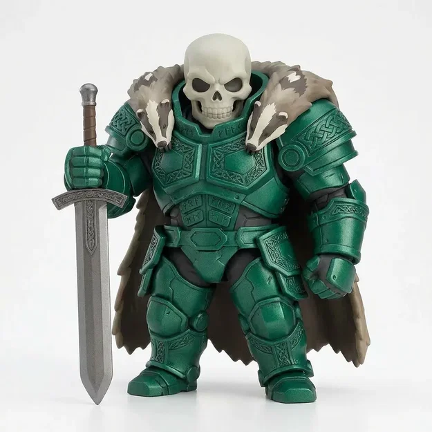Mô hình 3D Bob the Death Knight - Chiến binh đầu lâu phong cách chibi - Image 1