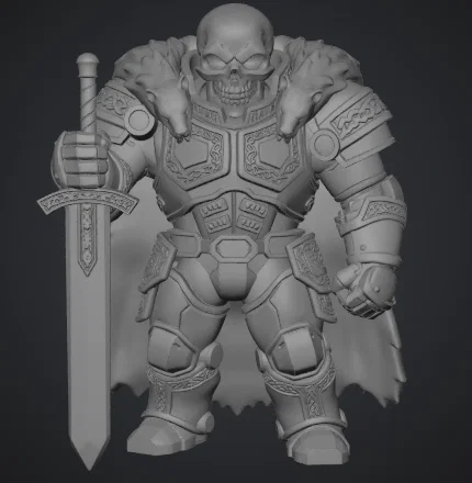 Mô hình 3D Bob the Death Knight - Chiến binh đầu lâu phong cách chibi - Image 2