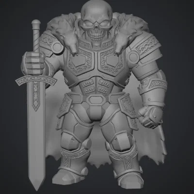 Mô hình 3D Bob the Death Knight - Chiến binh đầu lâu phong cách chibi