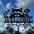 Tranh treo tường 2D Raccoon Welcome Sign - Thumbnail 2
