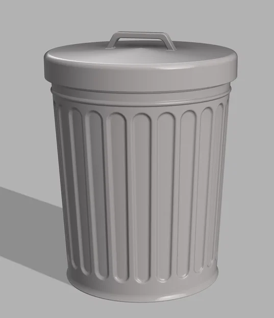 Mô hình thùng rác cổ điển (Classic Trash Can) in 3D tinh tế - Image 1