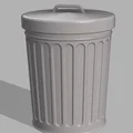 Mô hình thùng rác cổ điển (Classic Trash Can) in 3D tinh tế - Thumbnail 1