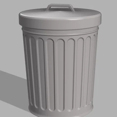 Mô hình thùng rác cổ điển (Classic Trash Can) in 3D tinh tế