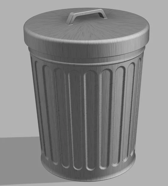 Mô hình thùng rác cổ điển (Classic Trash Can) in 3D tinh tế - Image 2