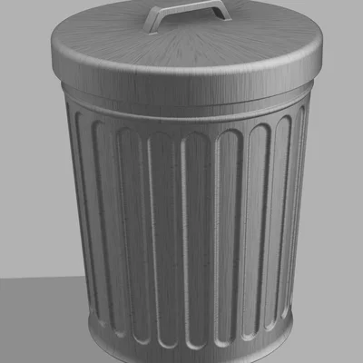 Mô hình thùng rác cổ điển (Classic Trash Can) in 3D tinh tế