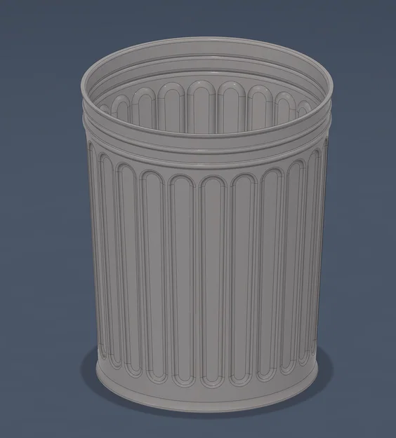 Mô hình thùng rác cổ điển (Classic Trash Can) in 3D tinh tế - Image 3