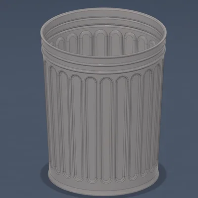 Mô hình thùng rác cổ điển (Classic Trash Can) in 3D tinh tế