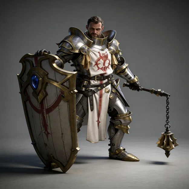 Mô hình Fantasy Knight 8: Hiệp sĩ chiến binh 1:24 cho máy in 3D - Image 1