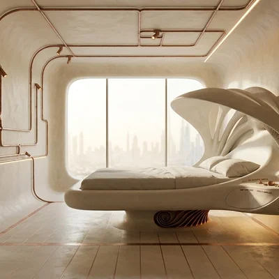 Giường ngủ Bionic tương lai (Futuristic Bionic Bed)