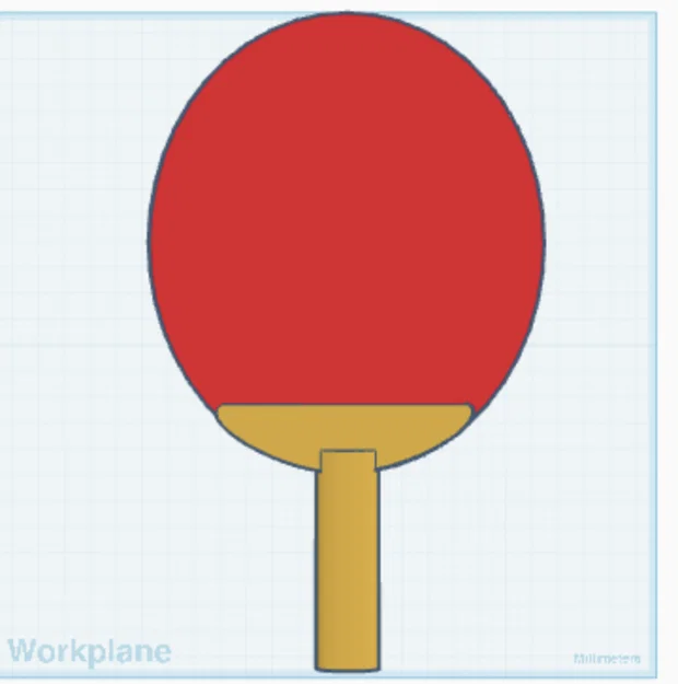 Mẫu in 3D vợt bóng bàn tiêu chuẩn - Regular Ping Pong Paddle - Image 1