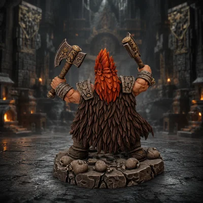 Bloodbound Realms – Dwarves – Slayer (Mô hình Miniature in 3D Dark Fantasy STL)