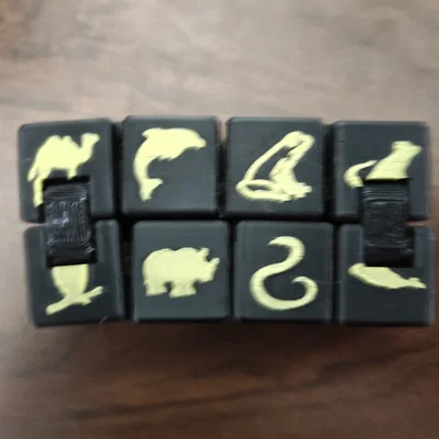 Infinity Cube — Đồ chơi Fidget hình động vật (khối lập phương ma thuật, 48 loài vật, hai màu)