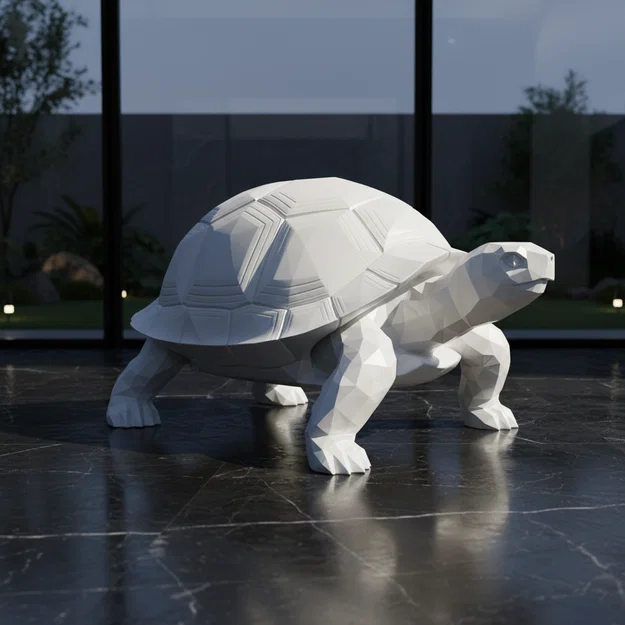 Rùa Low Poly – Mô hình trang trí 3D - Image 1