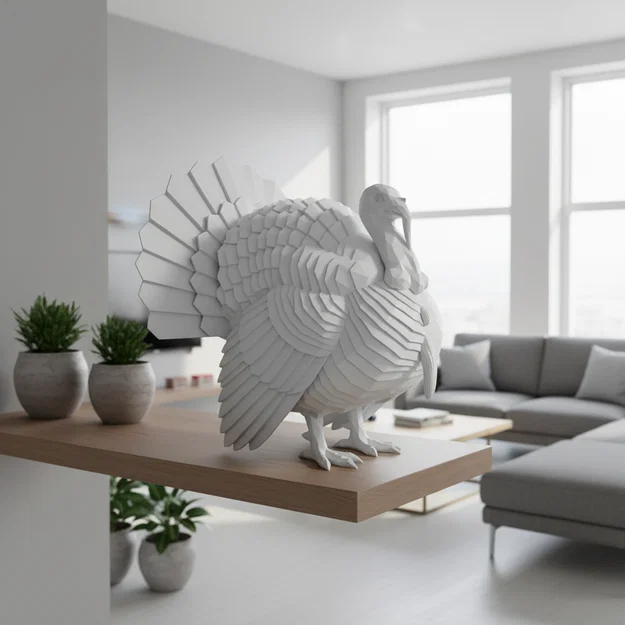 Mô hình gà tây Low Poly trang trí 3D - Image 1